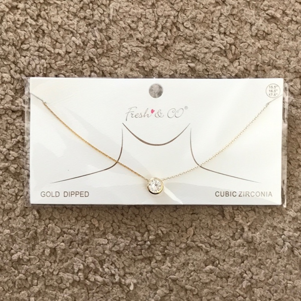 Fresh & Co Gold Dipped Cubic Zirconia Necklace